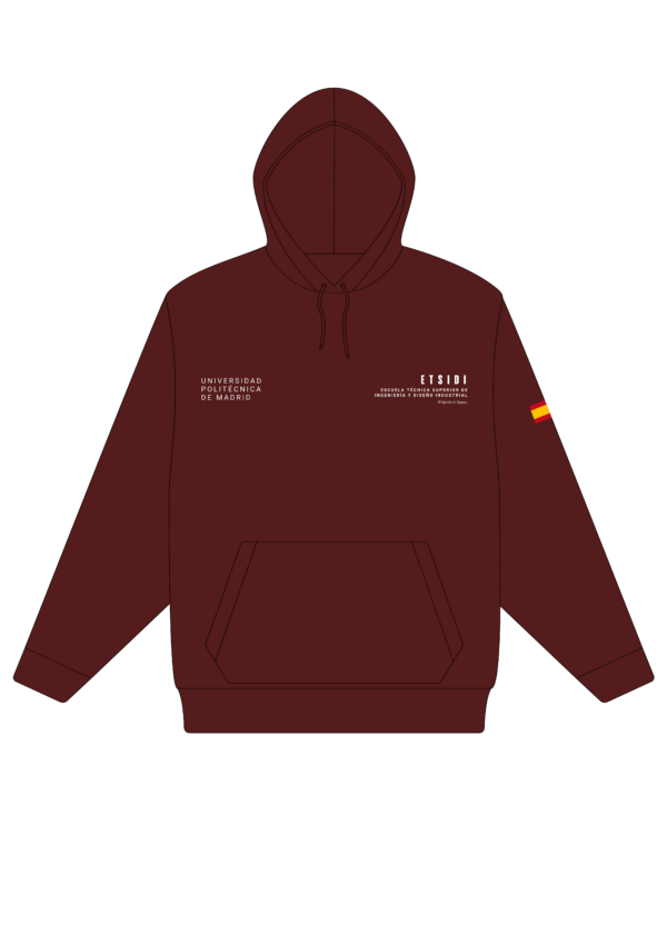 Sudadera con Con Capucha Granate - Imagen 3